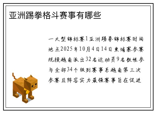 亚洲踢拳格斗赛事有哪些